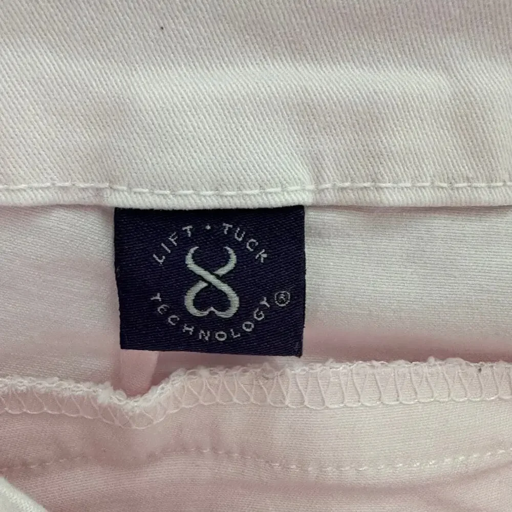 NYDJ Size 6 Pink Capri Stretchy‎ Pants Rhinestones on Cuffs Comfort Casual